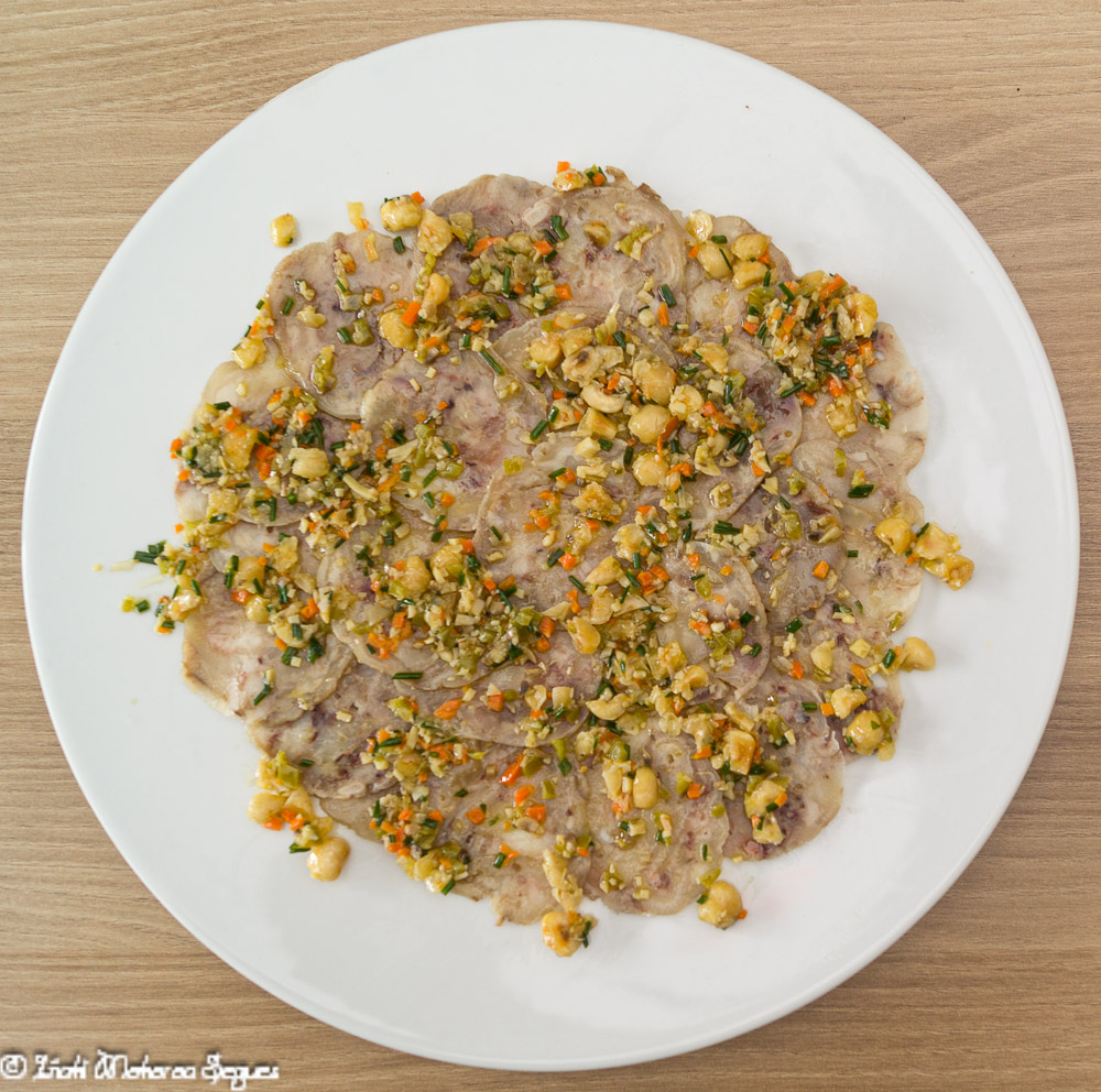 Carpaccio de manitas de cerdo