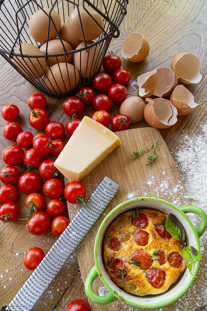 Clafoutis de tomate cherry