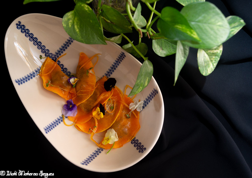 Empanadillas de calabaza y morcilla con naranja