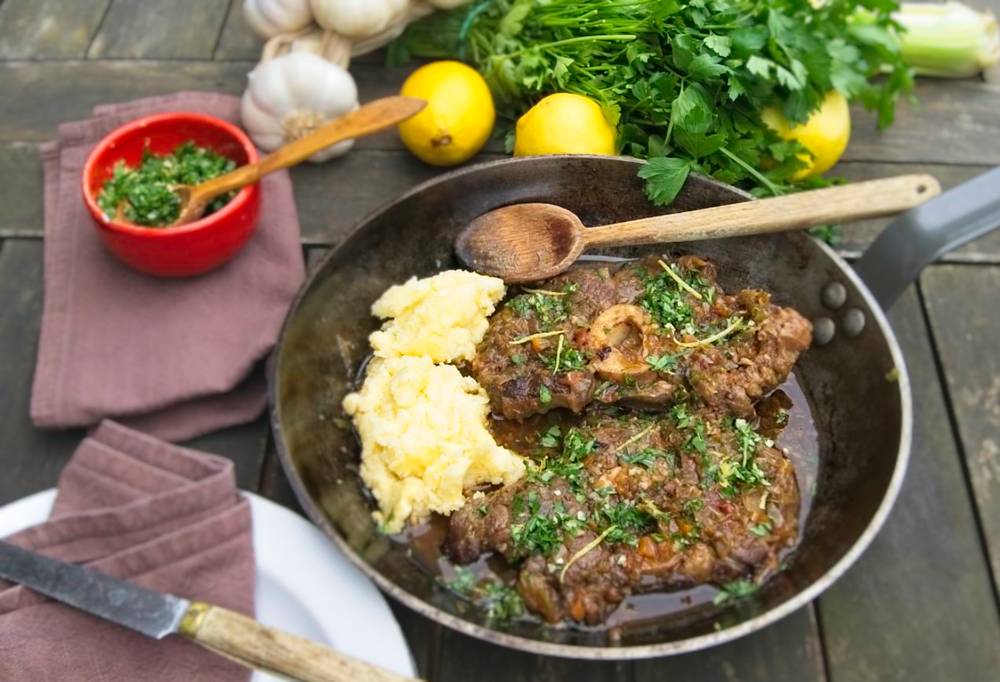 Ossobuco a la milanesa con gremolata