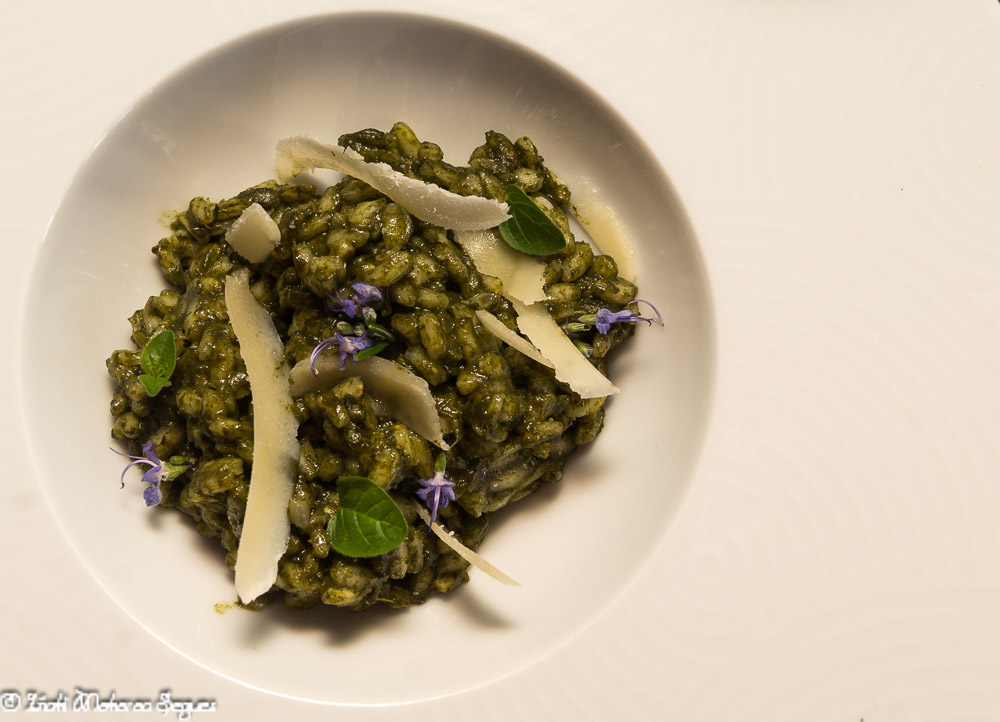 Risotto verde de espinacas