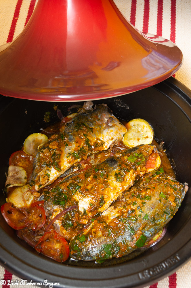 Tajine de txitxarro con chermoula