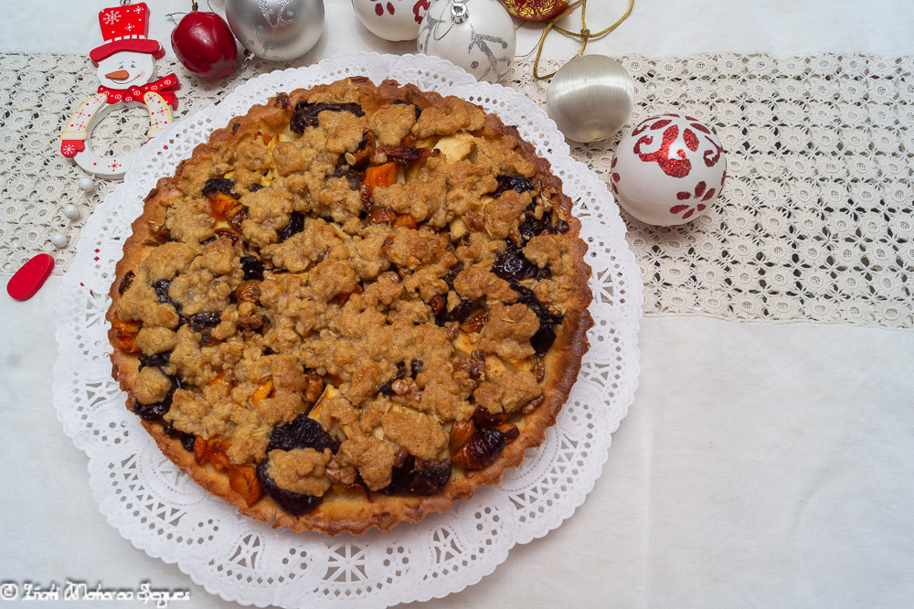 Tarta de manzana con streusel de avena